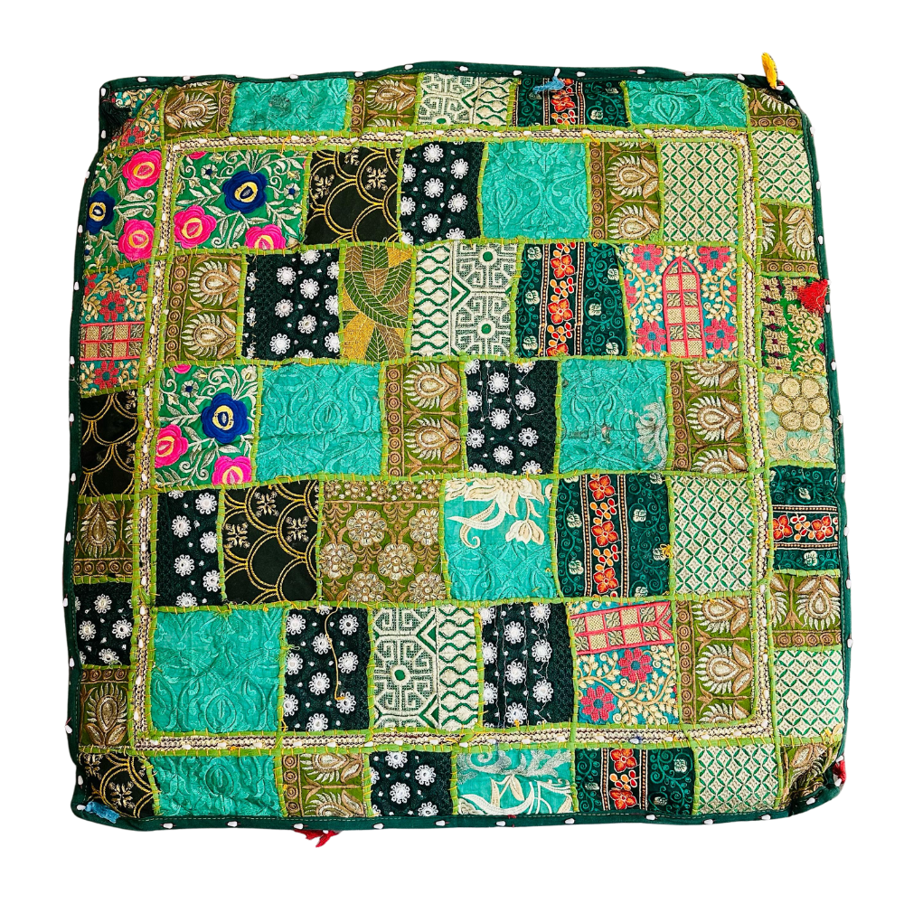 Cojin Verde Indio Patchwork Talla XL
