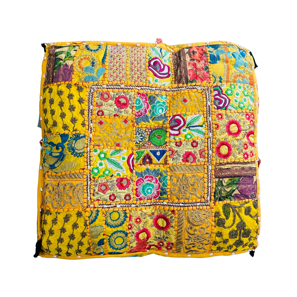 Cojin Amarillo Indio Cuadrado Talla L