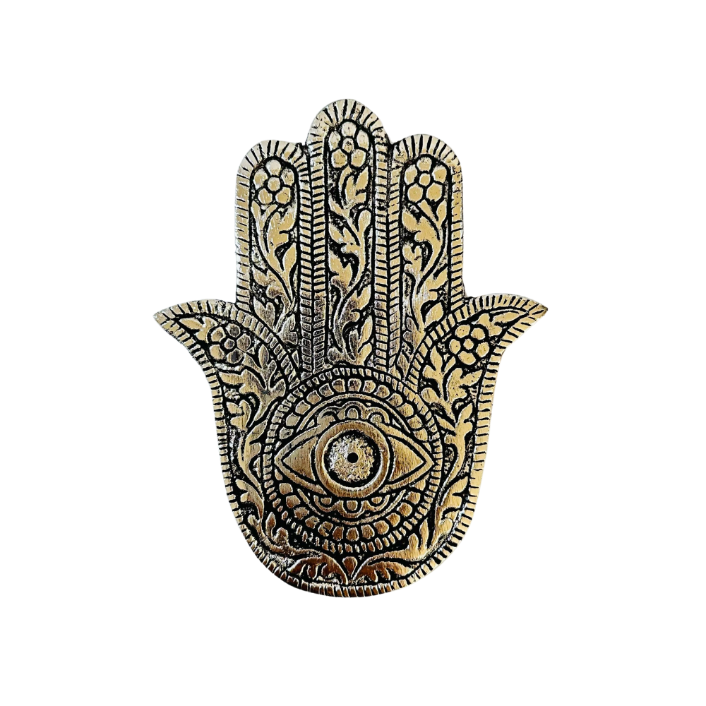 Porta Incienso Mano de Fatima Plateado