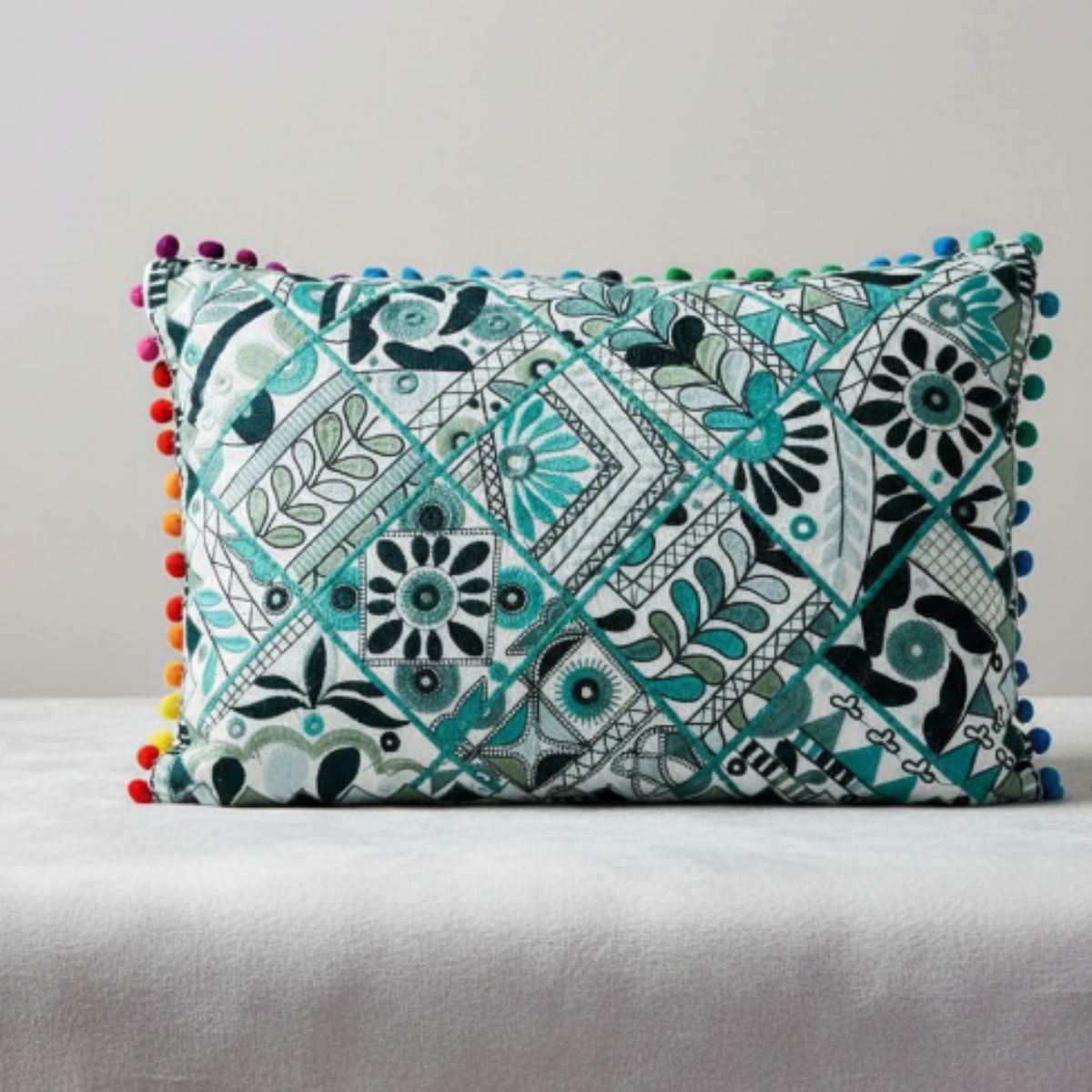 Cojin Verde Rectangular