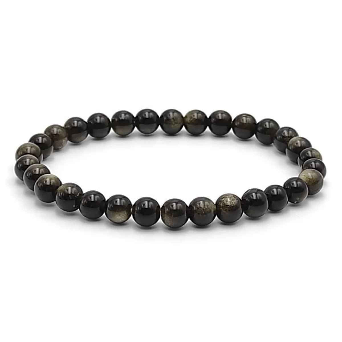 Pulsera Obsidiana Dorada 6mm