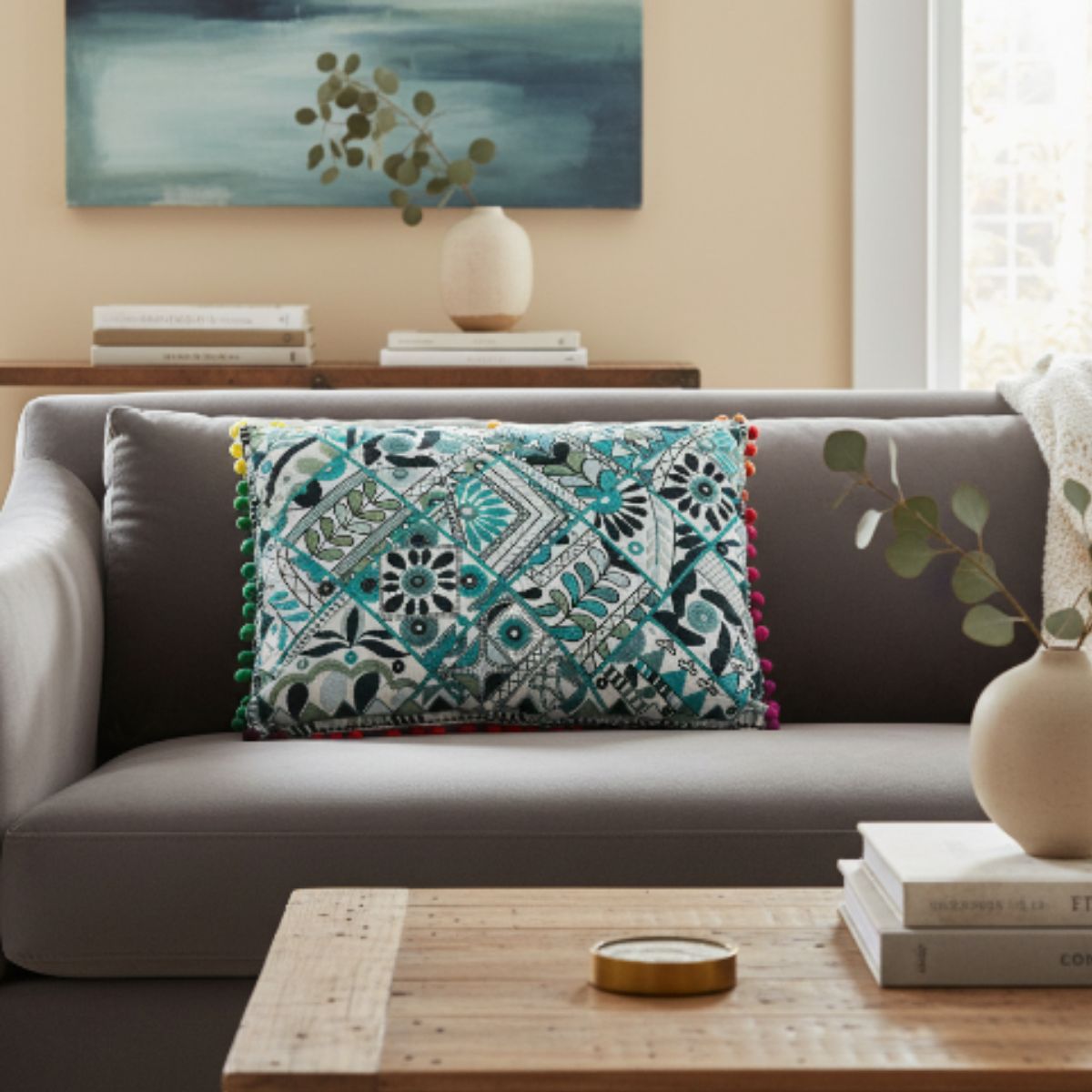 Cojin Verde Rectangular