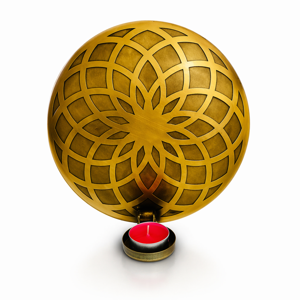 Porta Vela de Pared Flor de la Vida Dorado