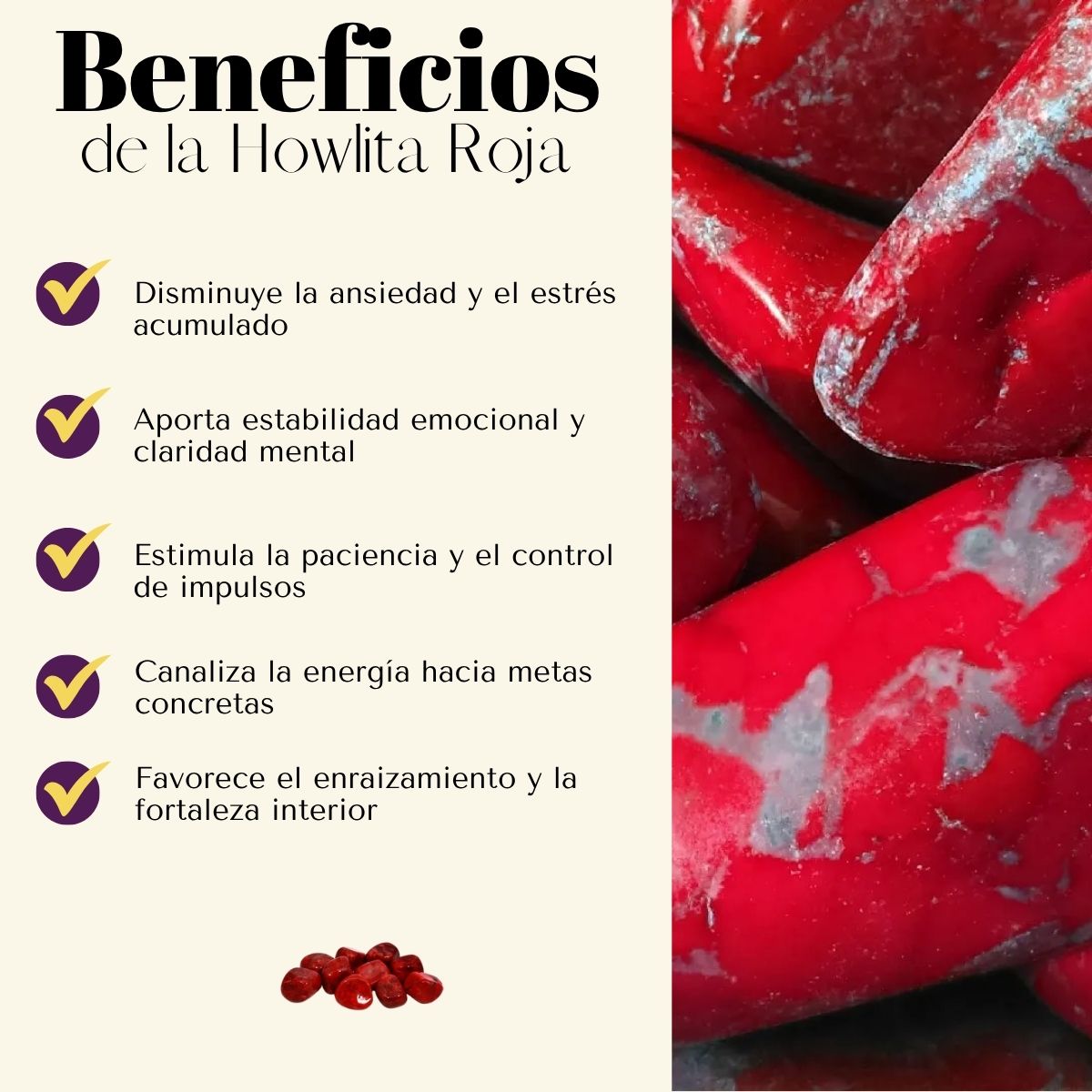 Pulsera Ajustable Howlita Roja 4mm