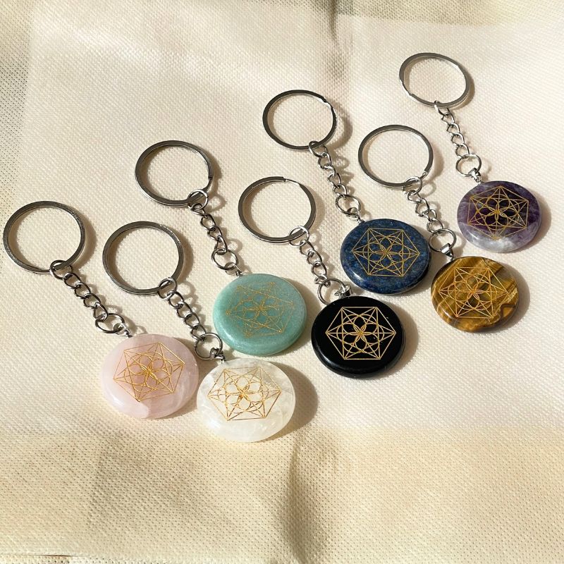 Llavero Piedra Cuarzo - Mandala