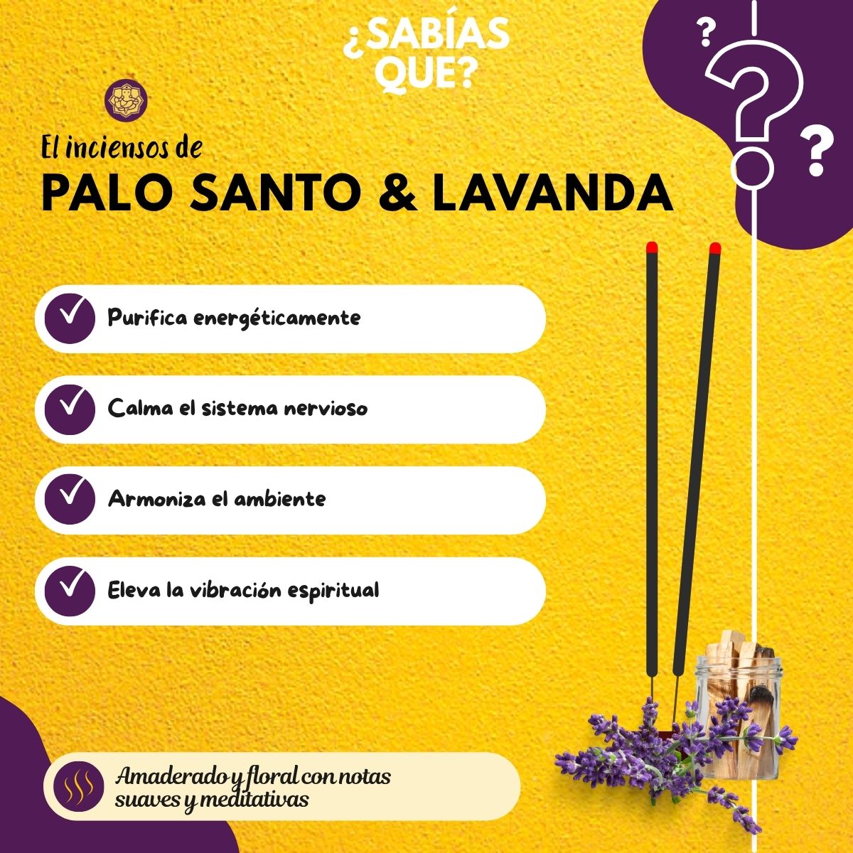 Incienso Palo Santo y Lavanda
