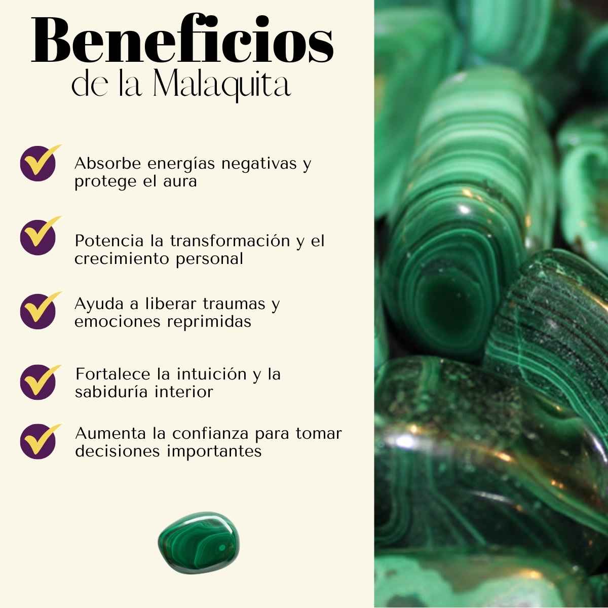 Pulsera Malaquita 6mm