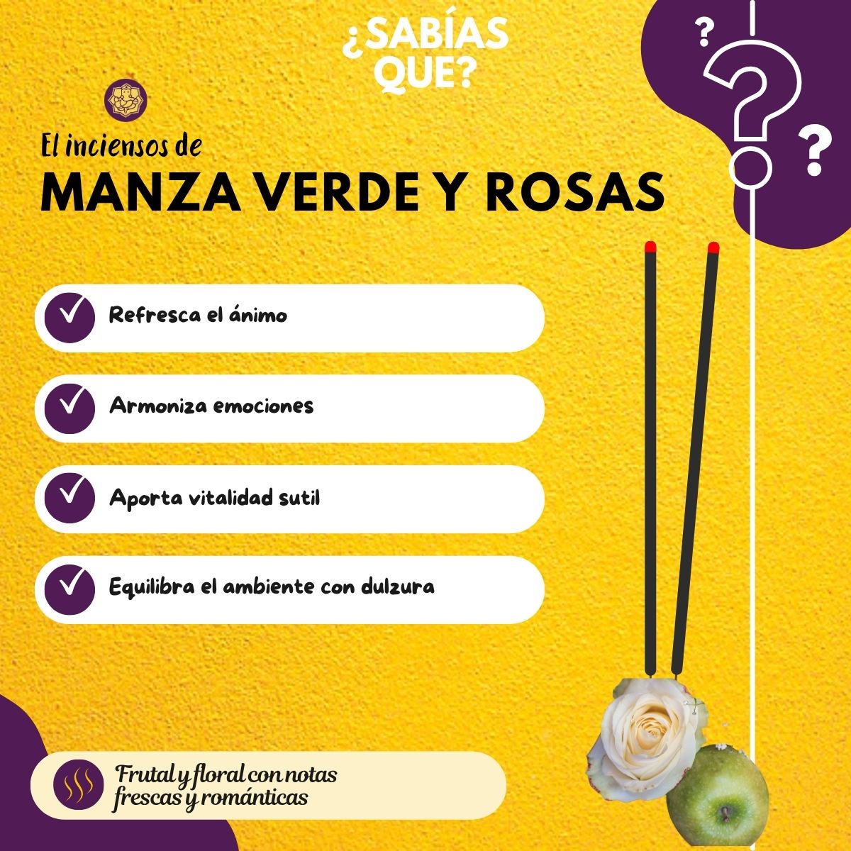 Incienso Manzana Verde y Rosas