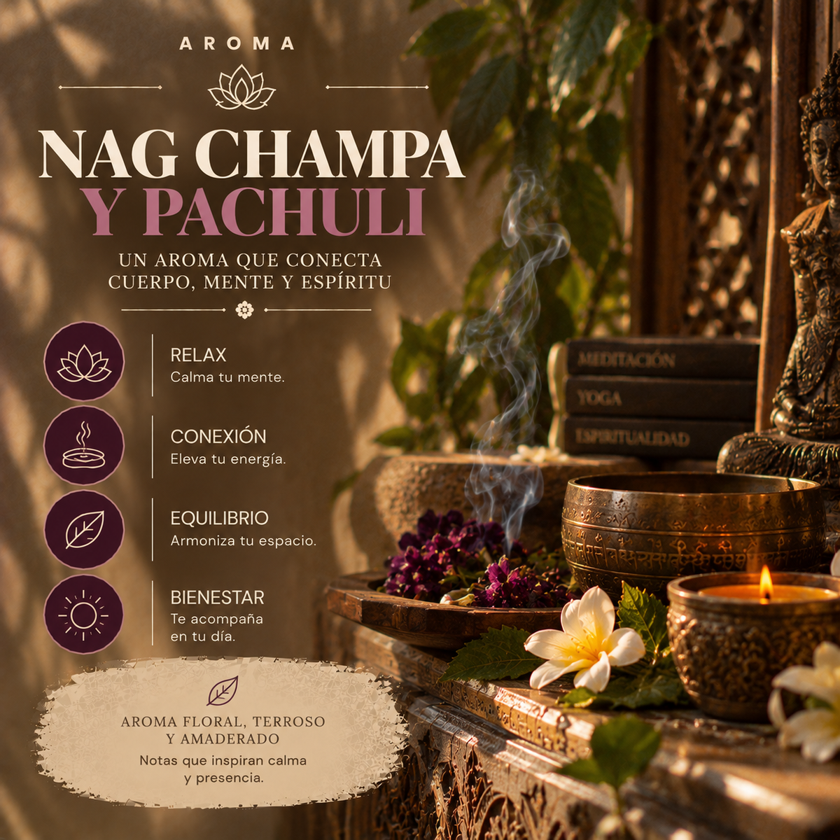 Incienso Temple Bells Nag Champa y Pachuli