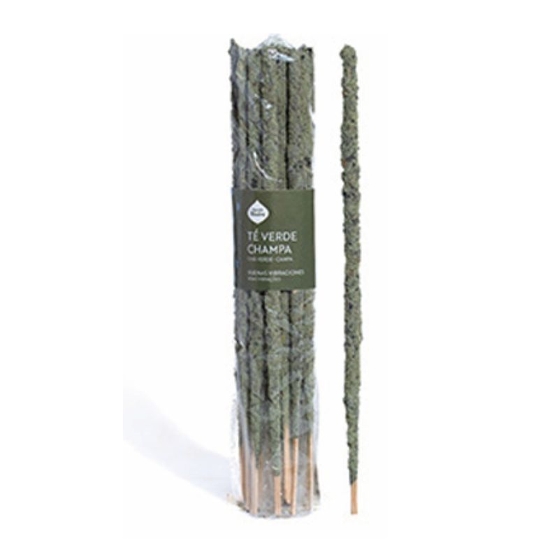 Sahumerio Artesano Té Verde y Flor de Champa 20u