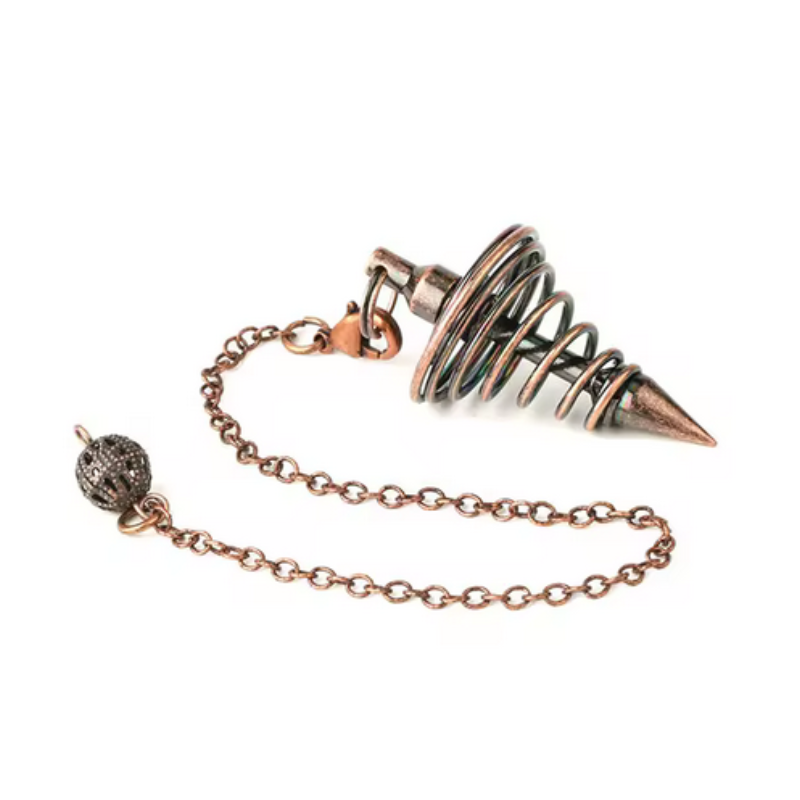 Péndulo Metal Espiral Cobre Antiguo