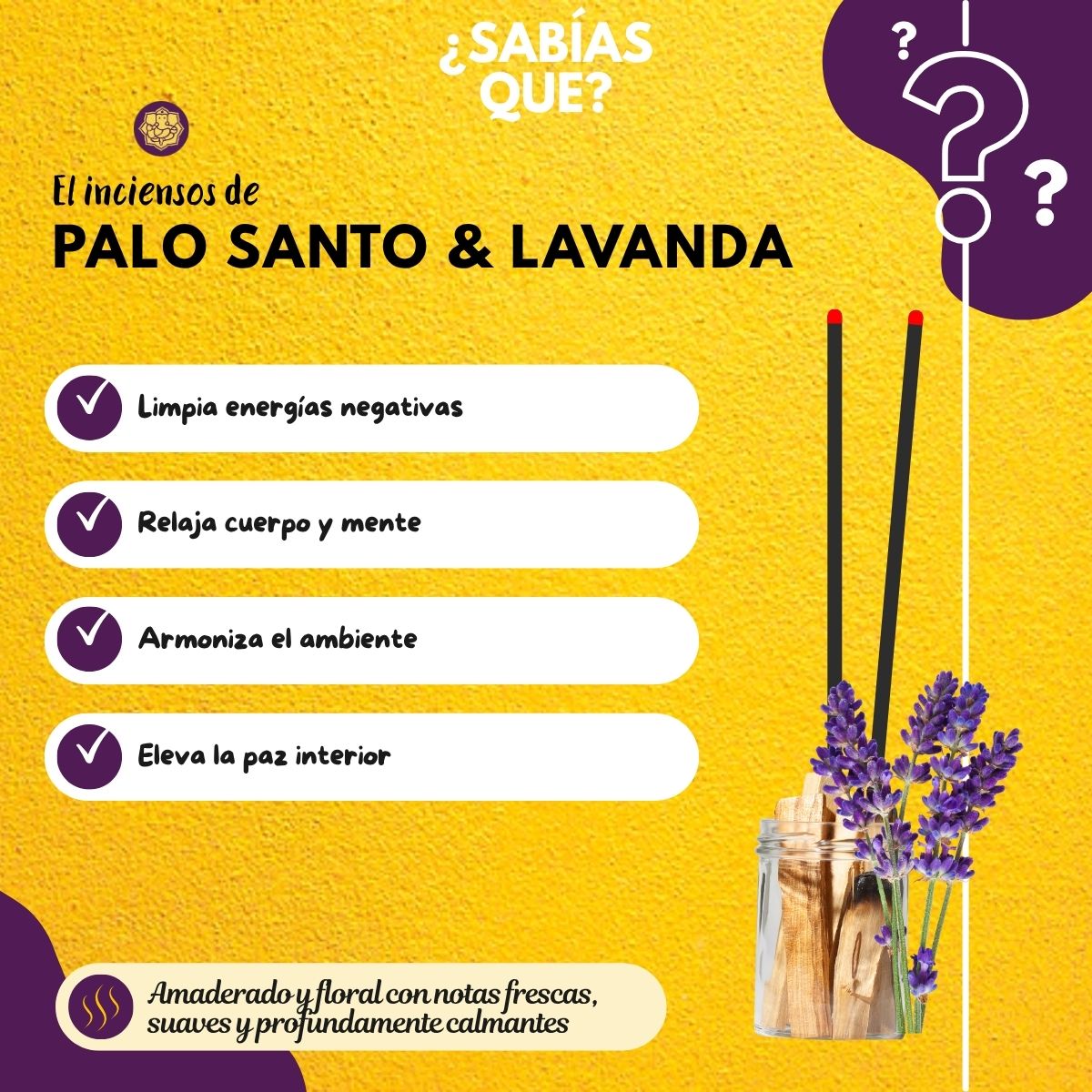 Incienso Palo Santo y Lavanda