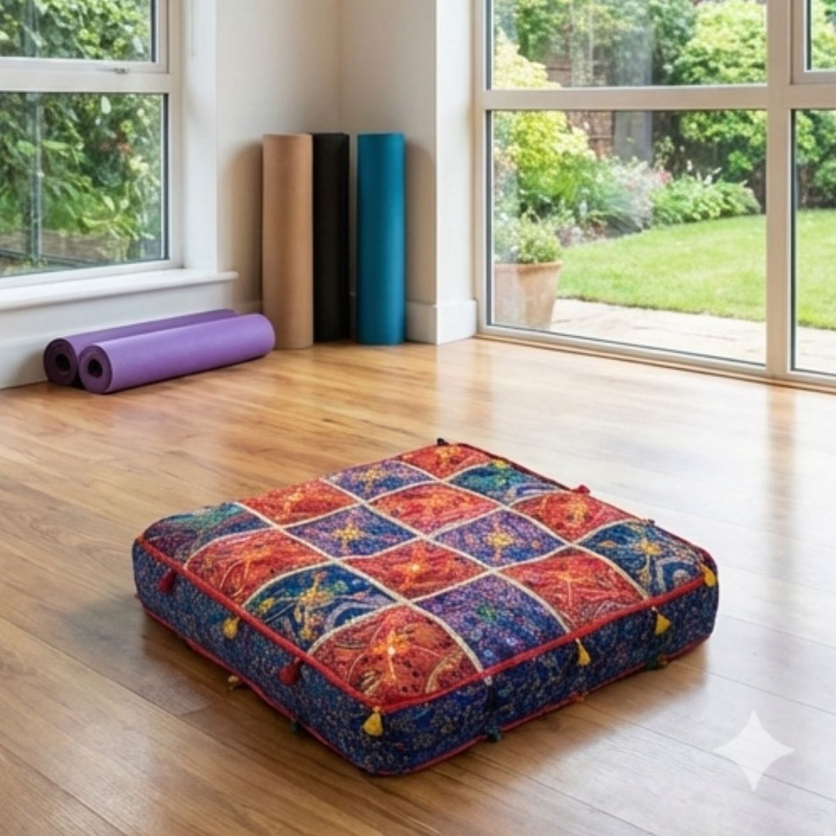 Cojin Azul Indio Patchwork Talla XL