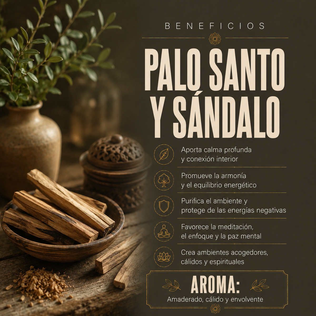 Incienso Temple Bells Palo Santo y Sandalwood