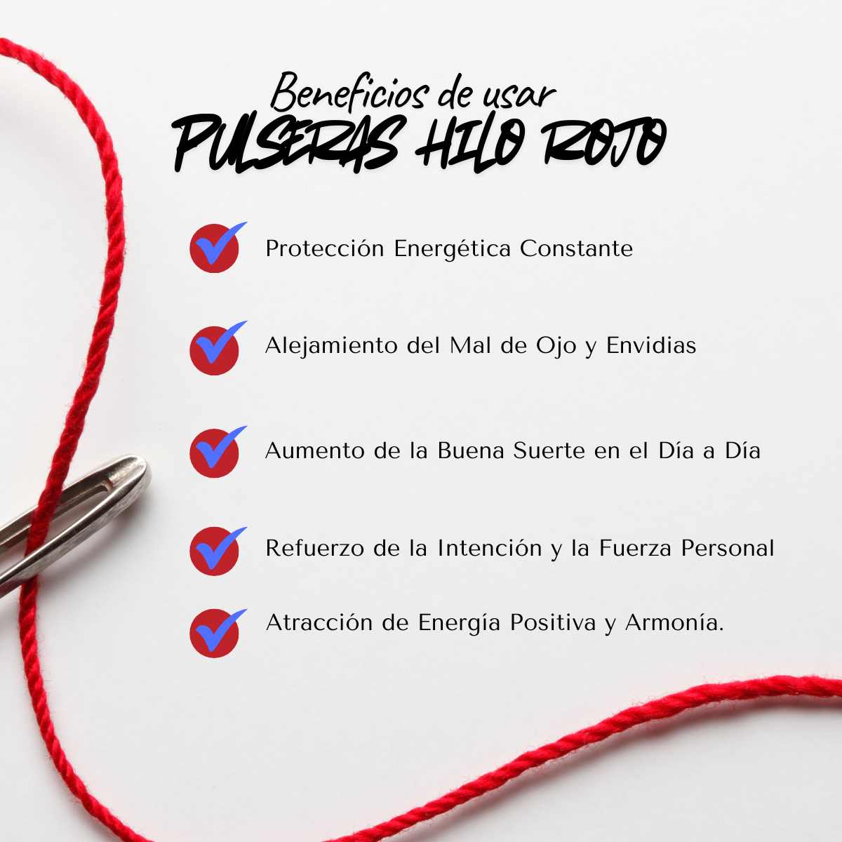 Pulsera Hilo Rojo Nudos San Benito
