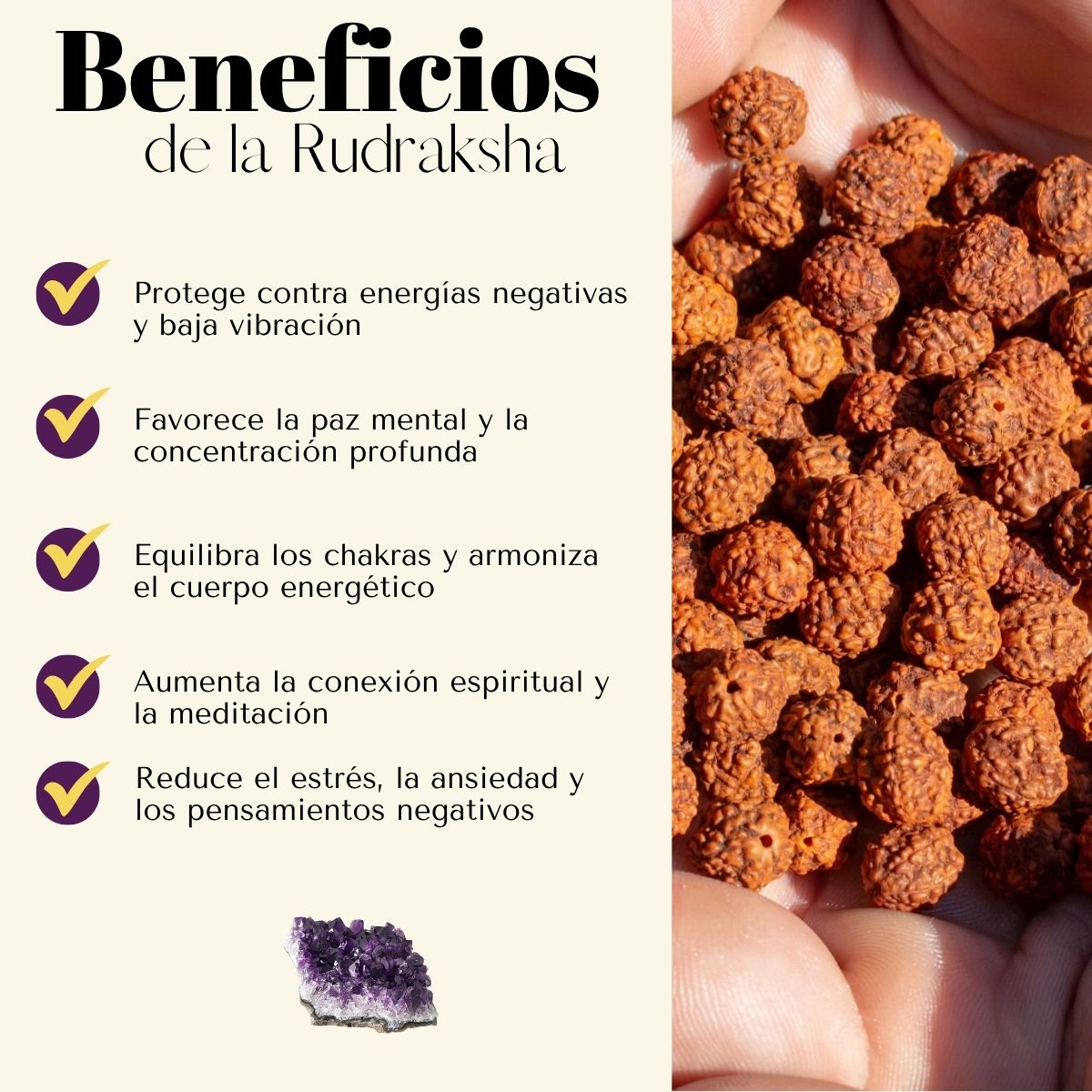 Pulsera Plateada Tribal Rudraksha