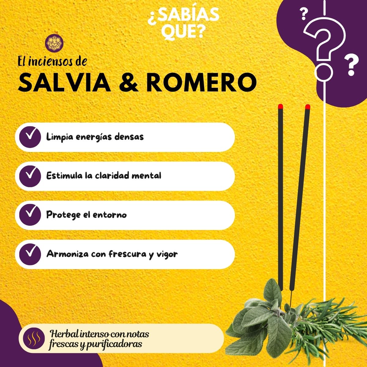 Incienso Salvia Blanca + Romero