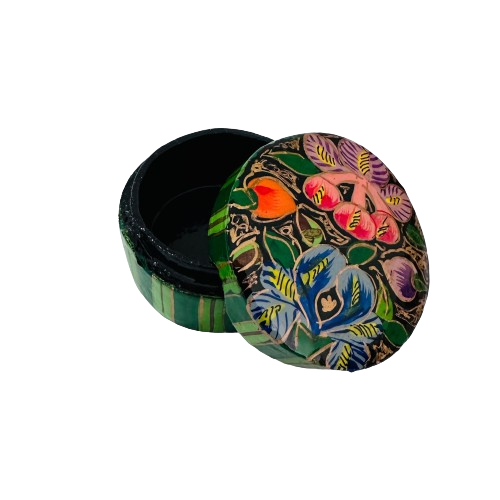 Cajita de Sueños Redonda Mini Flores Verde