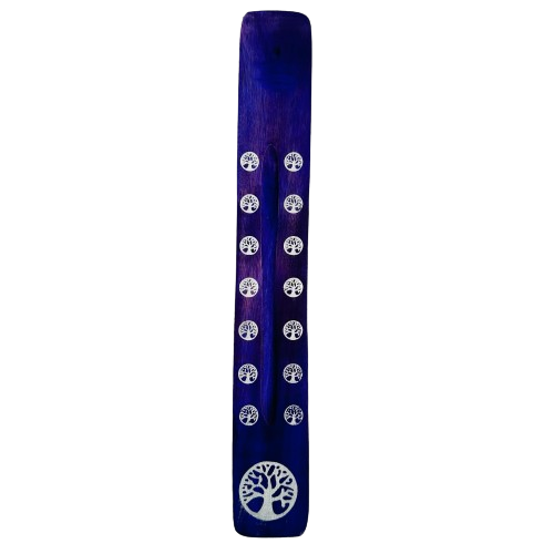 Tabla Porta Incienso Madera: Árbol de la Vida Morado