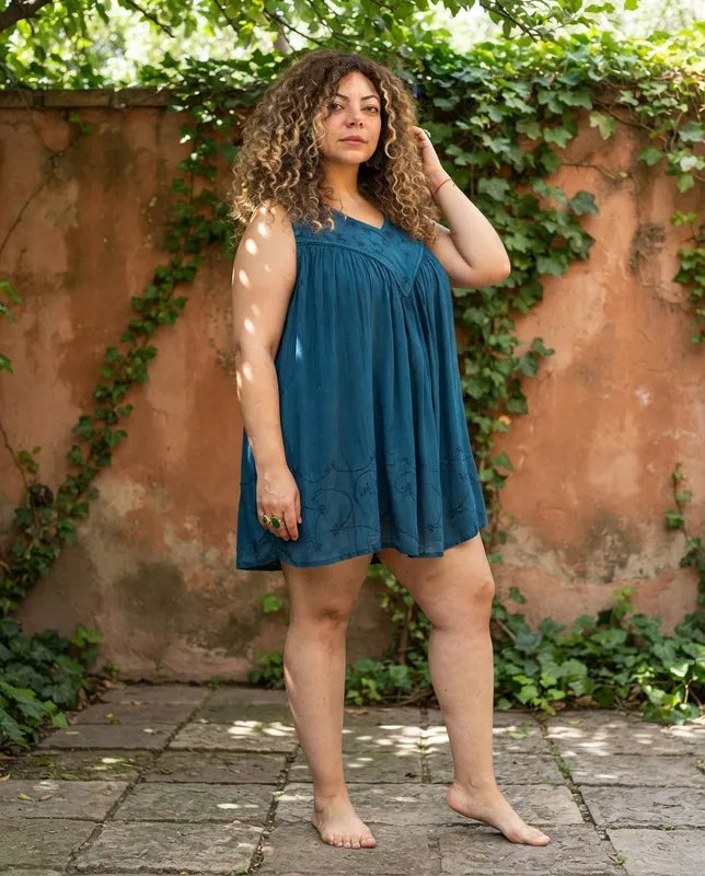 Blusa Vestido Charita Azul