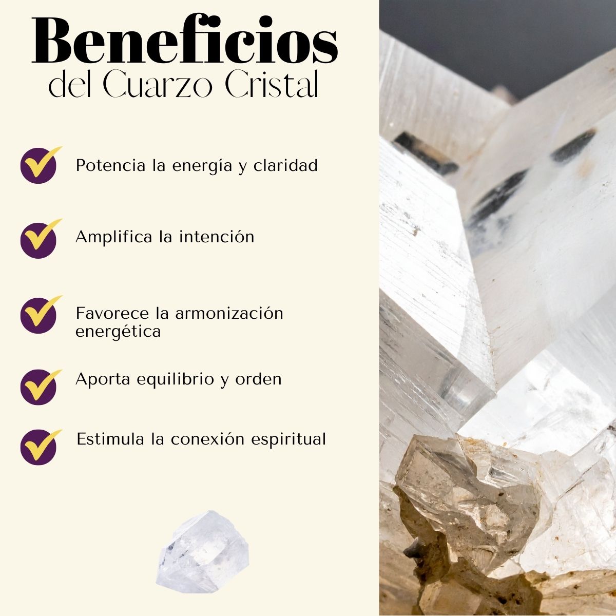 Pulsera Cuarzo Cristal 6mm