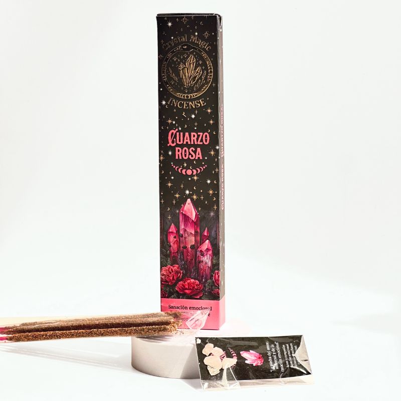 Incienso con Piedras de Cuarzo Rosa