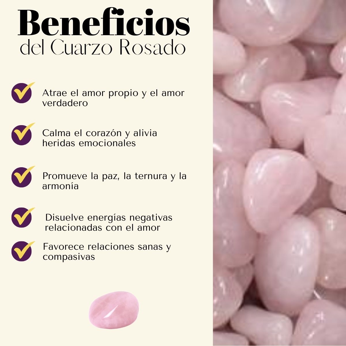 Pulsera Cuarzo Rosa 6mm