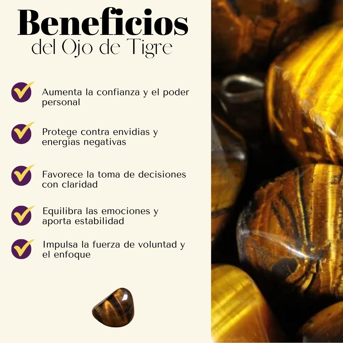 Pulsera Ojo de Tigre con Ojo turco 4mm