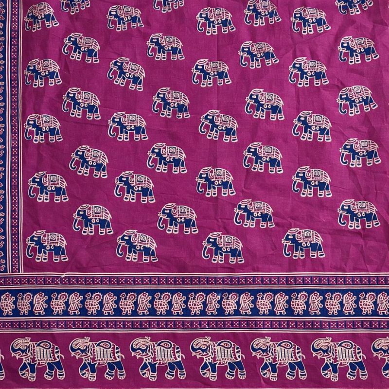 Cubrecama 2 Plazas Burdeo Elefantes Tradicional