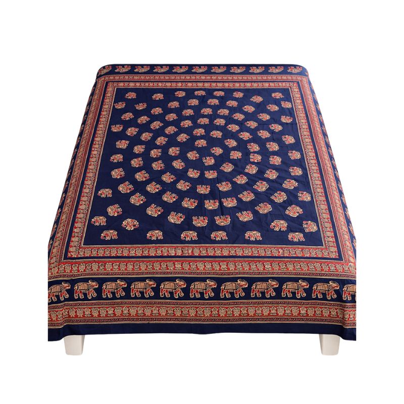 Cubrecama 2 Plazas Azul Elefantes Tradicional