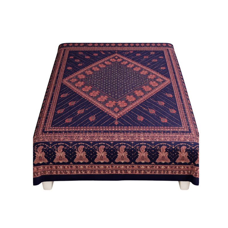 Cubrecama 2 Plazas Azul Paisley