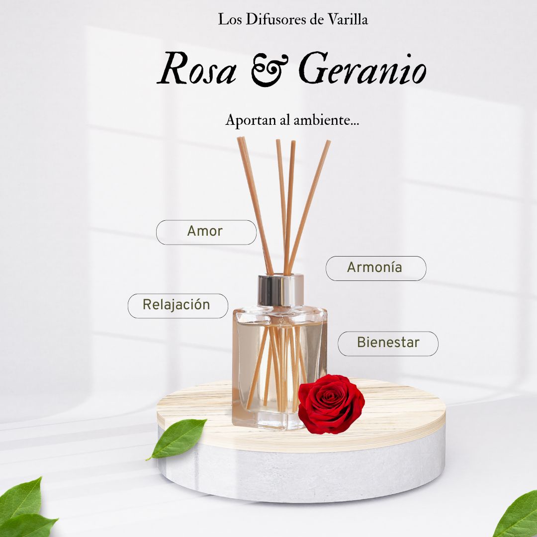 Difusor Mikado Rosa y Geranio 150mL