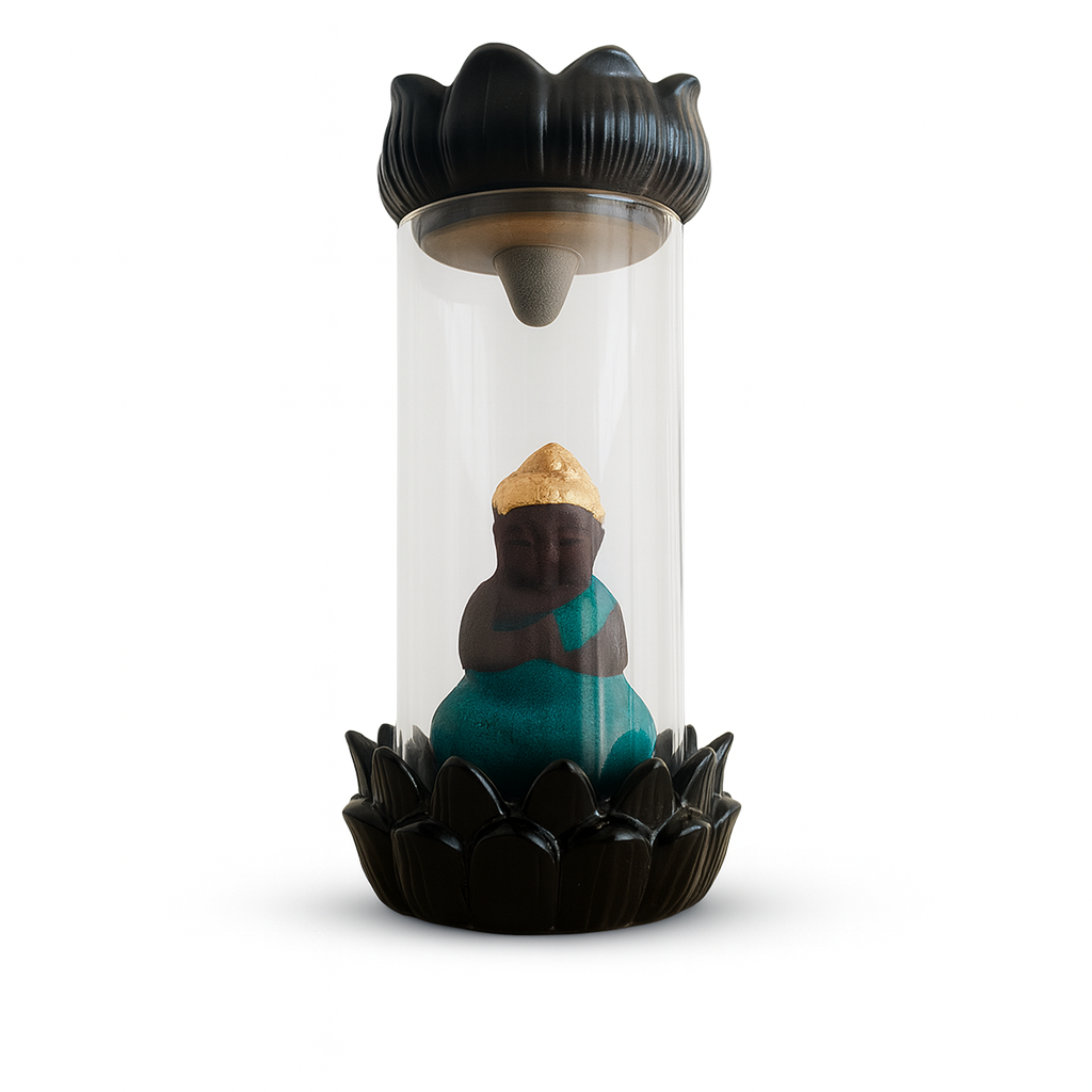 Porta Incienso Cascada Glass Budda + 10 inciensos especiales