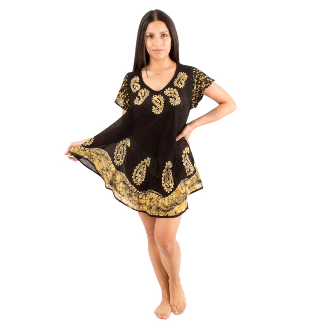 Blusa/Vestido Devamati Negro con Amarillo