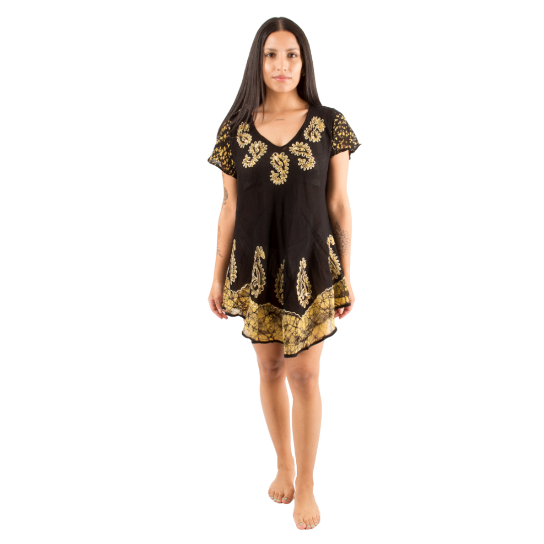 Blusa/Vestido Devamati Negro con Amarillo