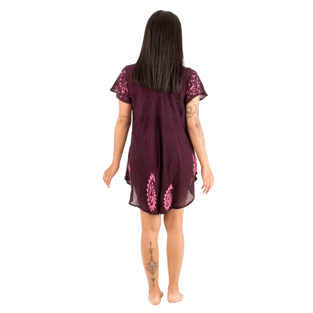 Blusa/Vestido Devamati Rosado con Morado