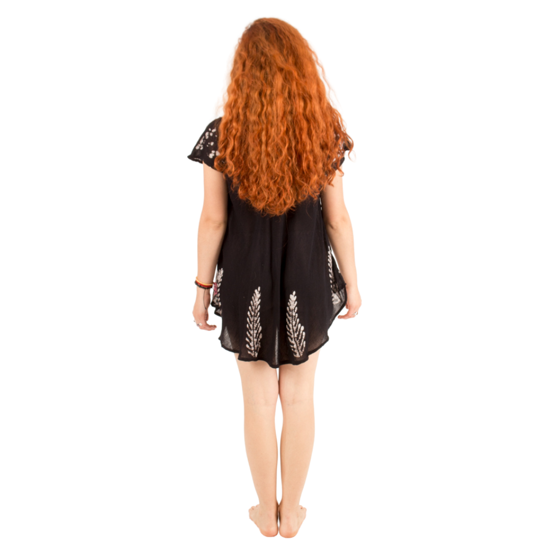 Blusa/Vestido Devika Negro con Blanco