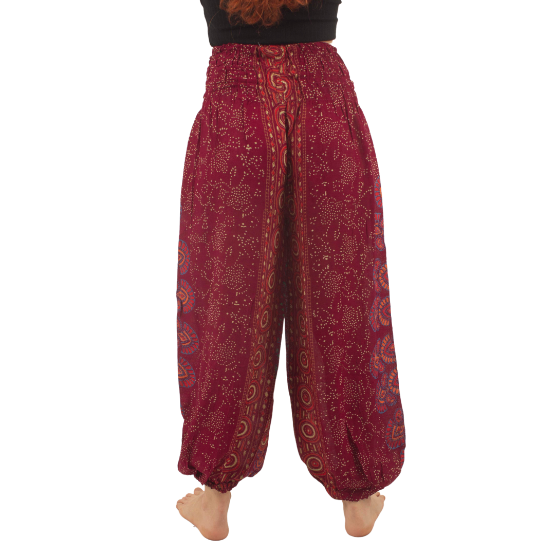 Pantalon Priya Burdeo con Amarillo