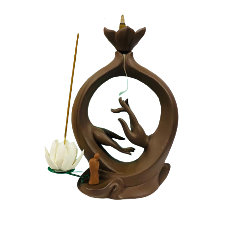 Porta Incienso Cascada Lotus Hand + 10 inciensos especiales