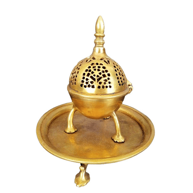 Quemador de Resina Redondo Bronce