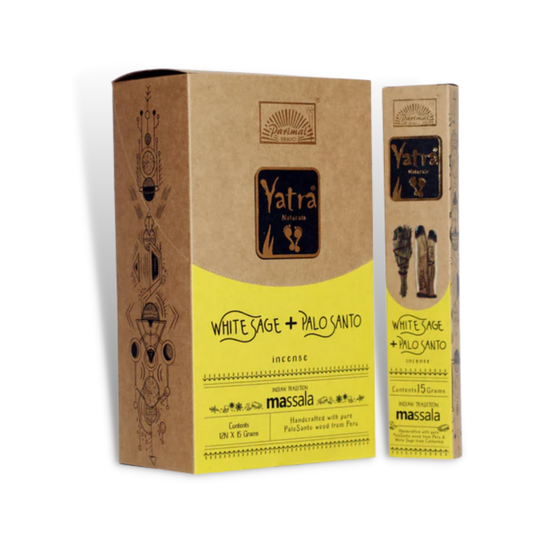 Incienso Yatra Salvia Blanco y Palo Santo