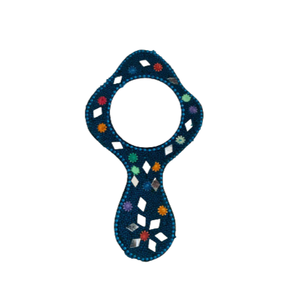 Espejo de Mano Punta Redonda Celeste