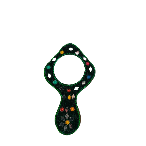 Espejo de Mano Punta Redonda Verde