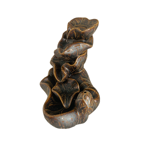 Porta Incienso Cascada Flor de Loto Silver + 10 inciensos especiales