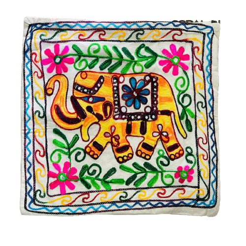 Funda de Cojín Elephant Yellow&Pink