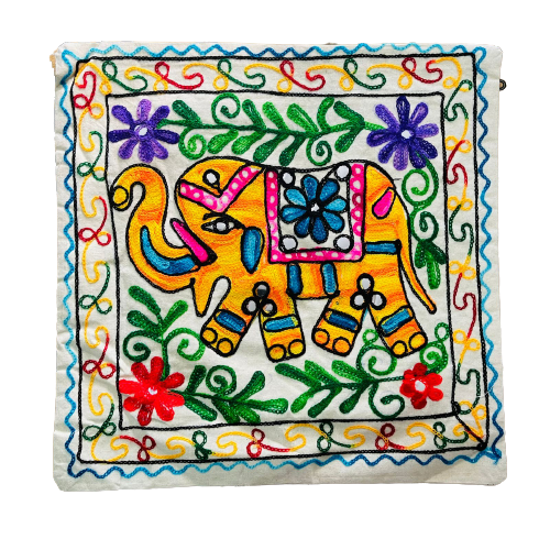 Funda de Cojín Elephant Yellow Light & Blue