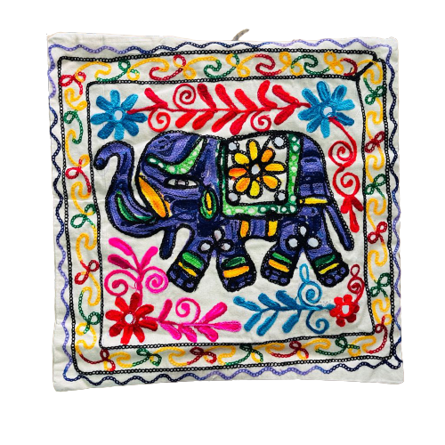 Funda de Cojín Elephant Purple&Yellow