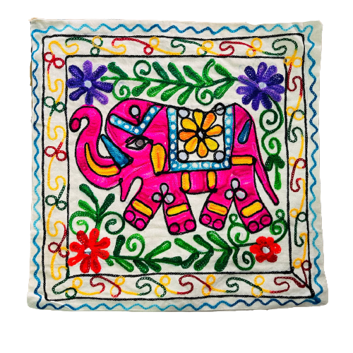 Funda de Cojín Elephant Pink&Green