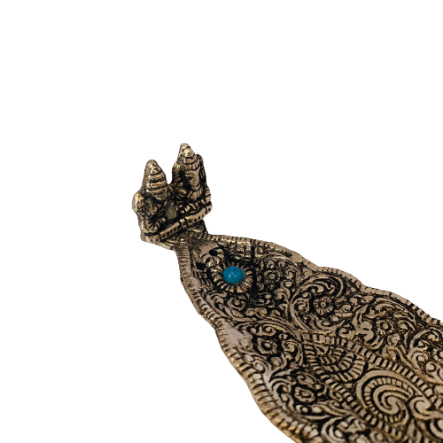 Porta Incienso de Aluminium Laxmi & Ganesha