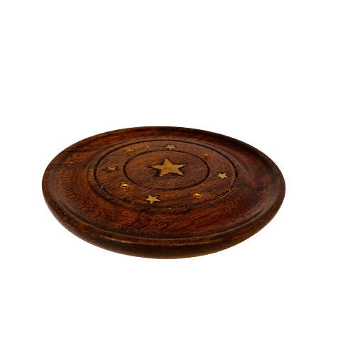 Porta Incienso Redondo de Madera Estrella